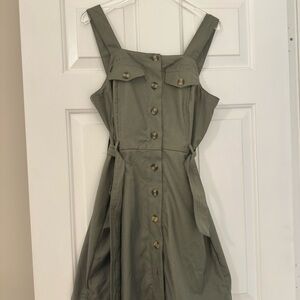 Justify Khaki Button-Front Midi Dress